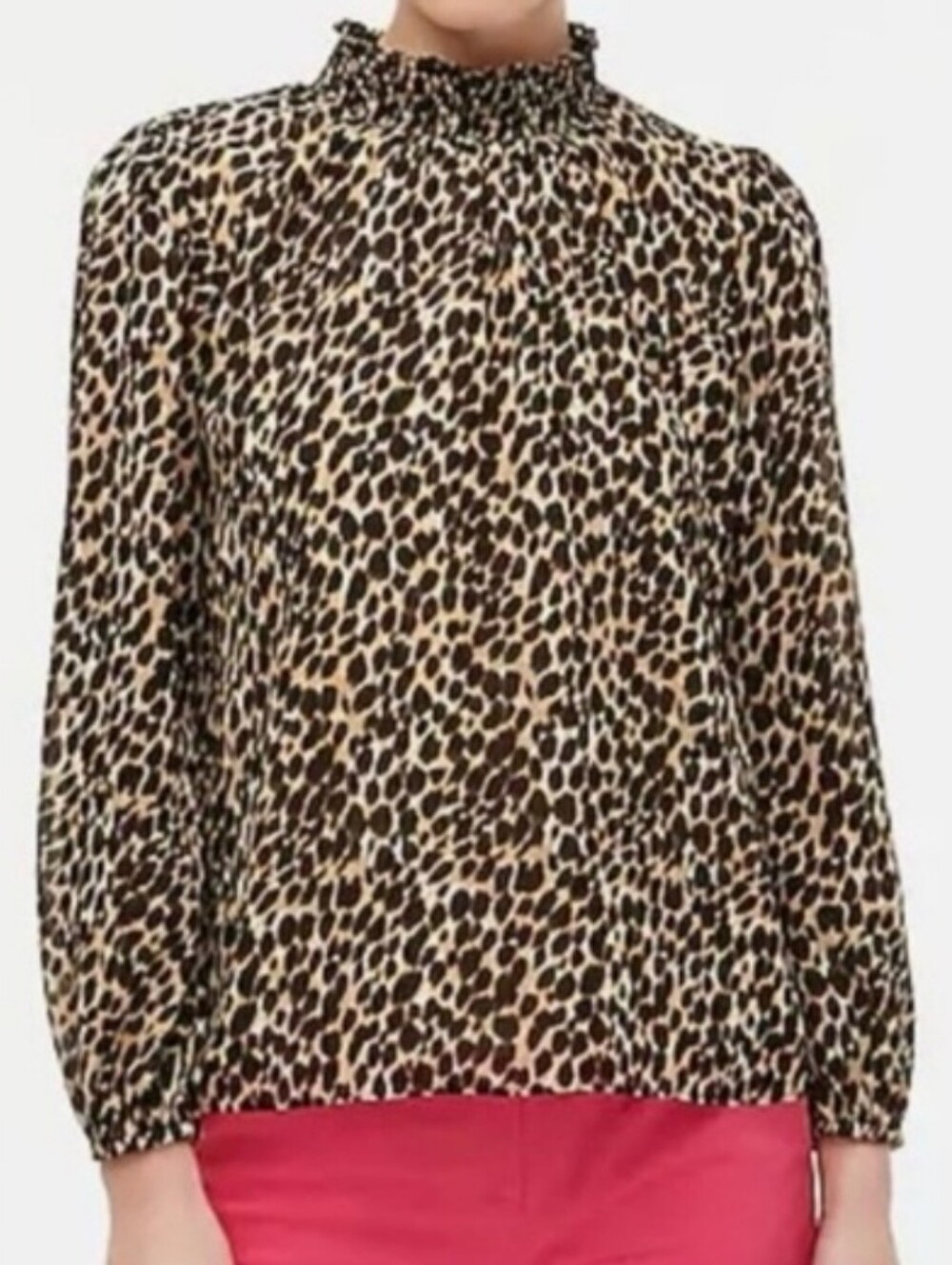J. Crew Leopard Print Women's Top, Size L